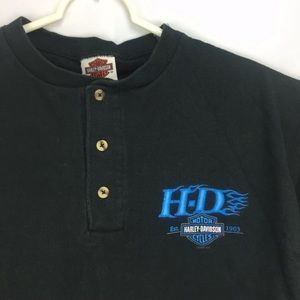 Vtg 2004 Harley-Davidson Button Shirt Size Large